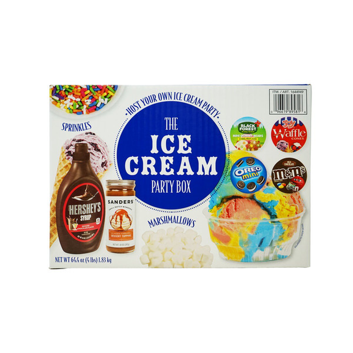 Ice Cream Party Box 64.4oz, Sprinkles Cups and Spoons